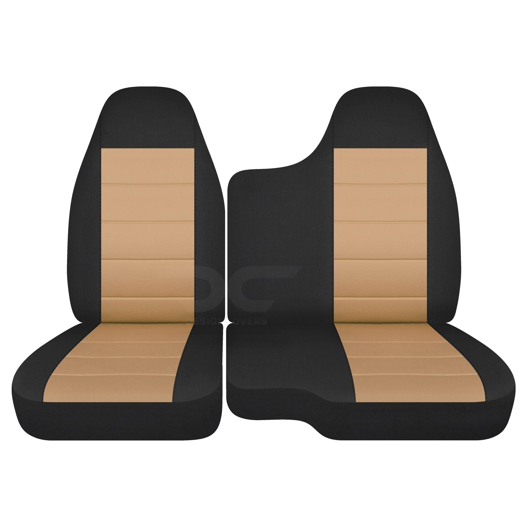 T50-Designcovers Compatible with 2004-2012 Chevy Colorado/GMC Canyon Two-Tone Truck Seat Covers (Front 60/40 Split Bench) No Armrest: Black and Tan