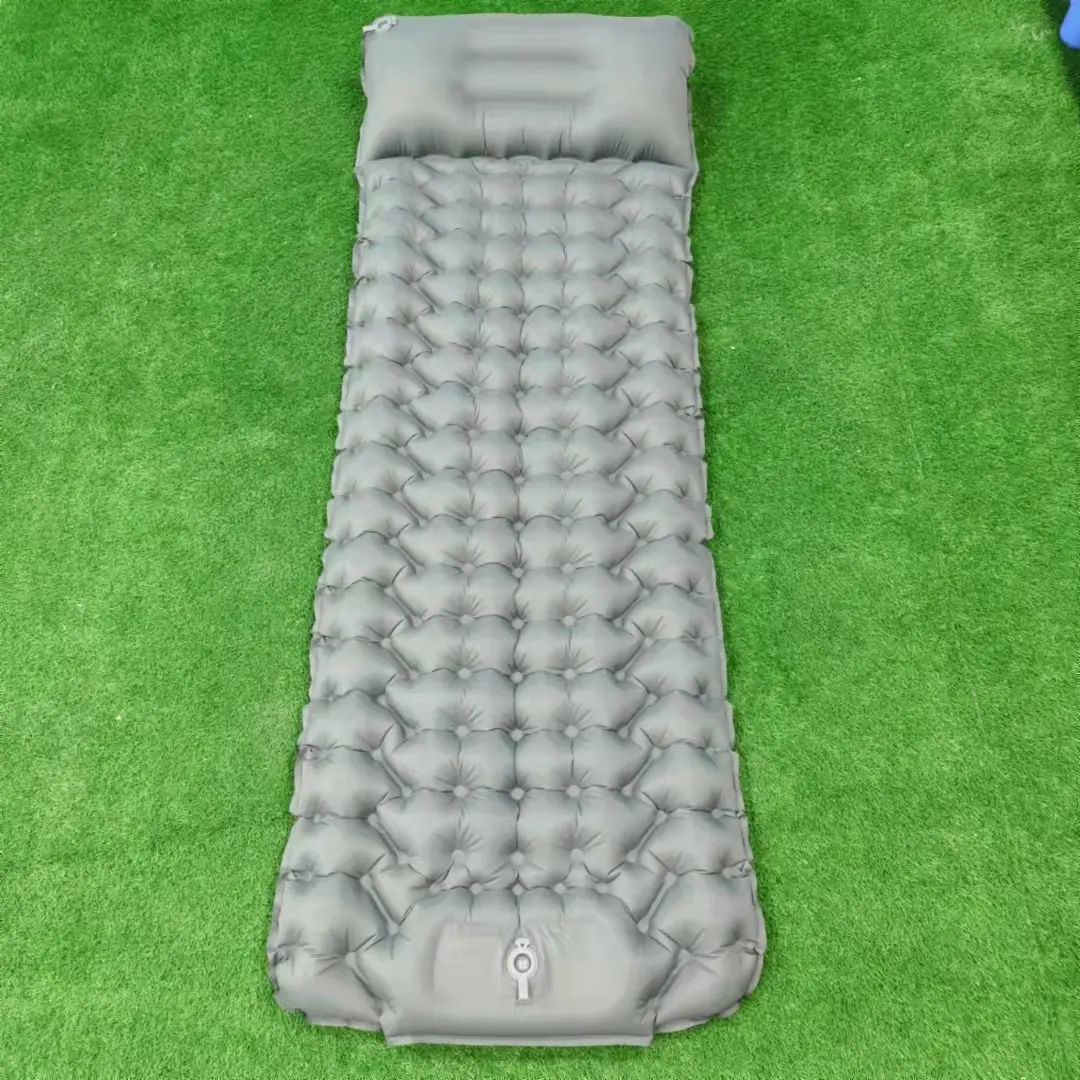 high quality thick foot  pump inflatable air mattress outdoor hiking camping sleeping pad