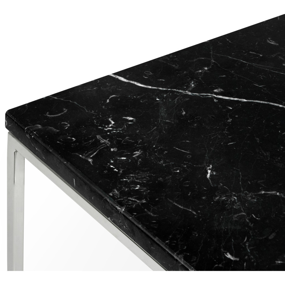 Minimal Modern Cube Marble Top Side Table   Contemporary   Side Tables And End Tables   by Plush Pod Decor  Houzz