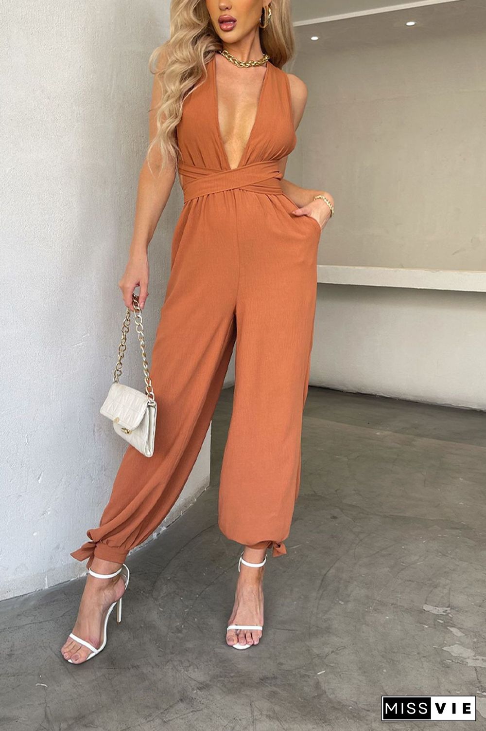 Sexy Backless Hollow Out Jumpsuit Wholesale