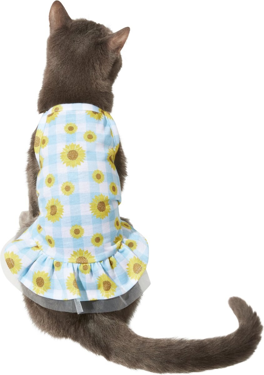 Frisco Sunflower Gingham Dog and Cat Dress