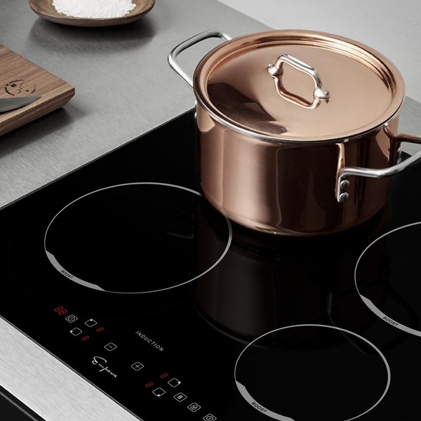 24-in Electric Induction Cooktop with 4 Elements including 3，000-Watt Element