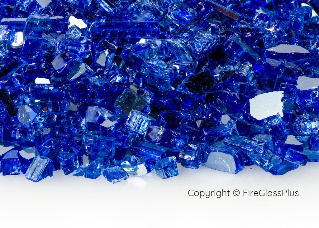 Fire Glass Plus Sapphire Reflective 1/4- 1/2 Fire Glass 10LBS