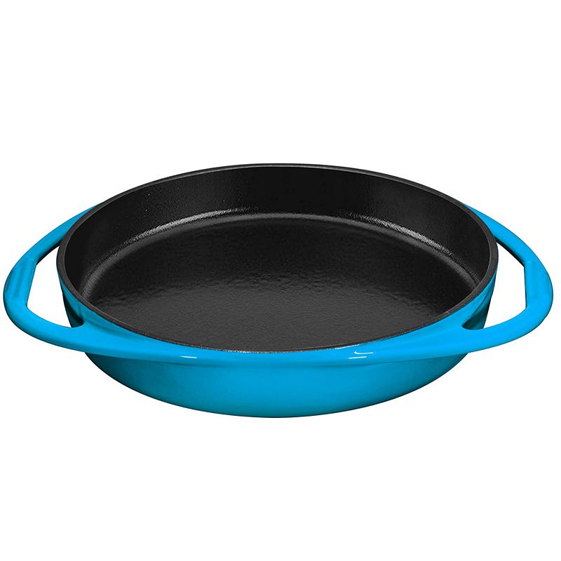 Double Handled Non-Stick Enameled Black Cast Iron Round Tarte Tatin Dish Pan