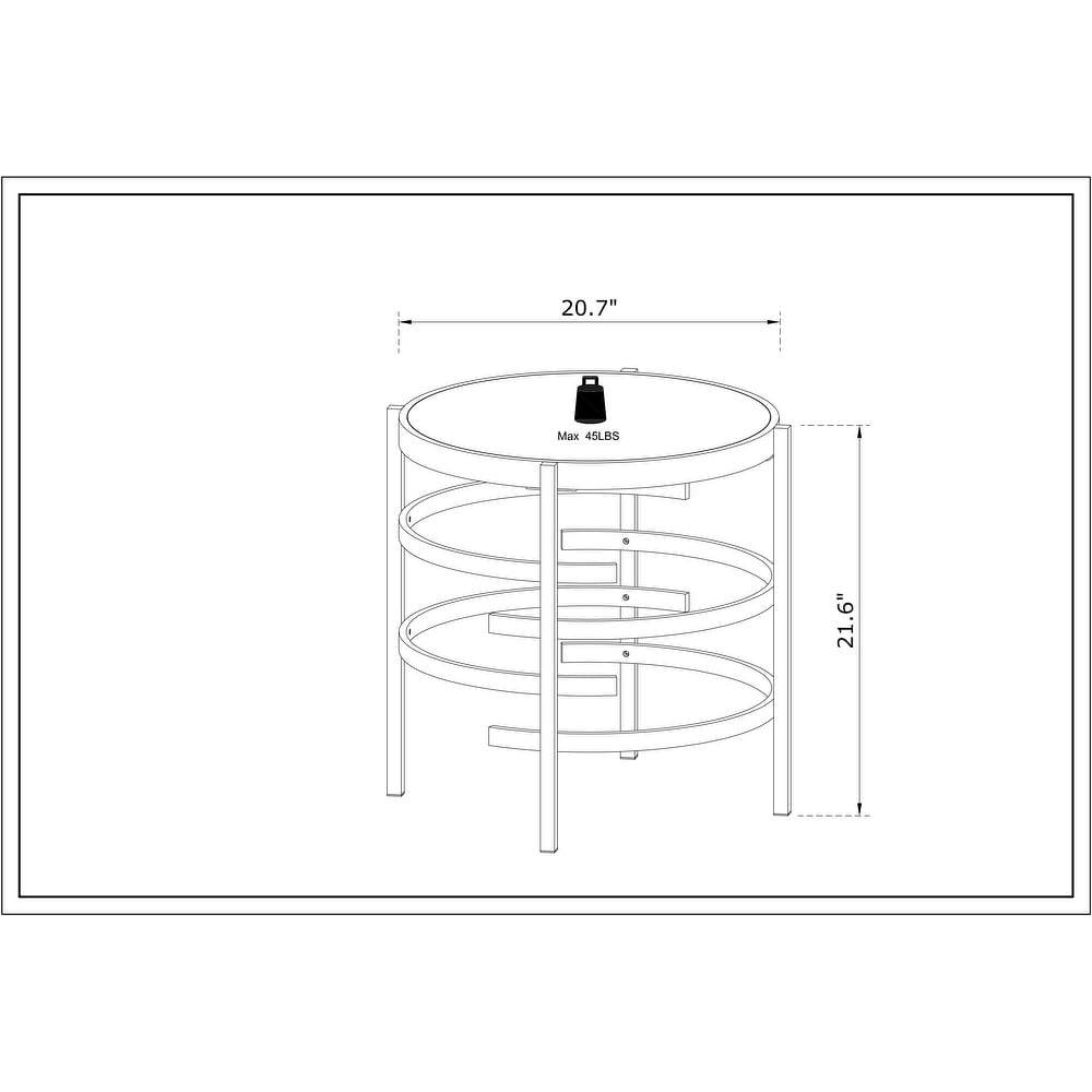 Sintered Stone End Table  Small Round Coffee Table with Metal Frame  20.67\