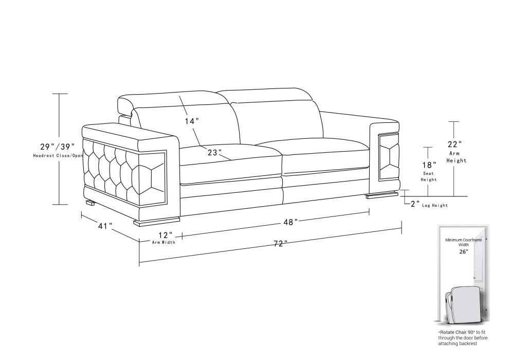 Rome Contemporary Genuine Italian Leather Loveseat   Contemporary   Loveseats   by Luxuriant Furniture  Houzz