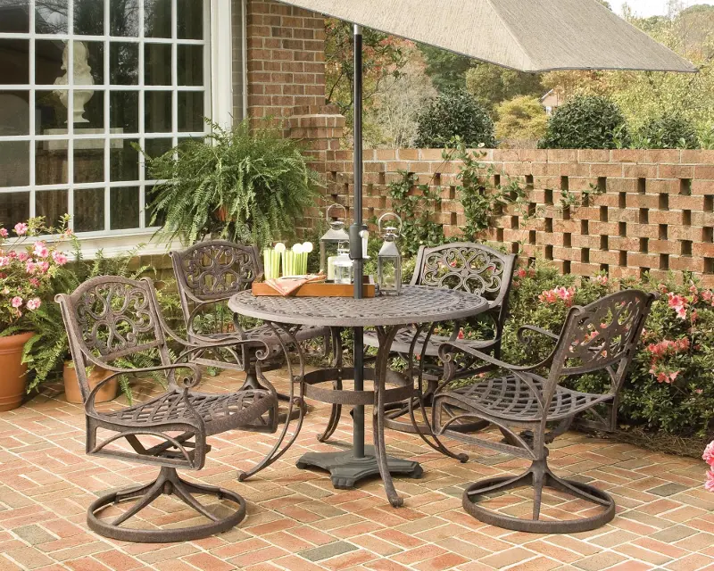 Sanibel 42 Bronze 5 Piece Outdoor Dining Set with Swivel Chairs