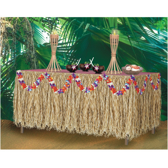 S S Worldwide 9' Genuine Raffia Luau Table Skirt