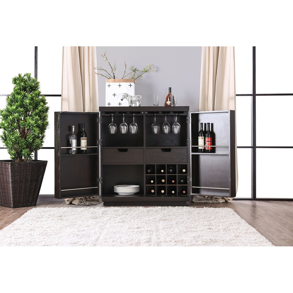 Furniture of America Hima Contemporary Espresso 38 inch 5 shelf Server