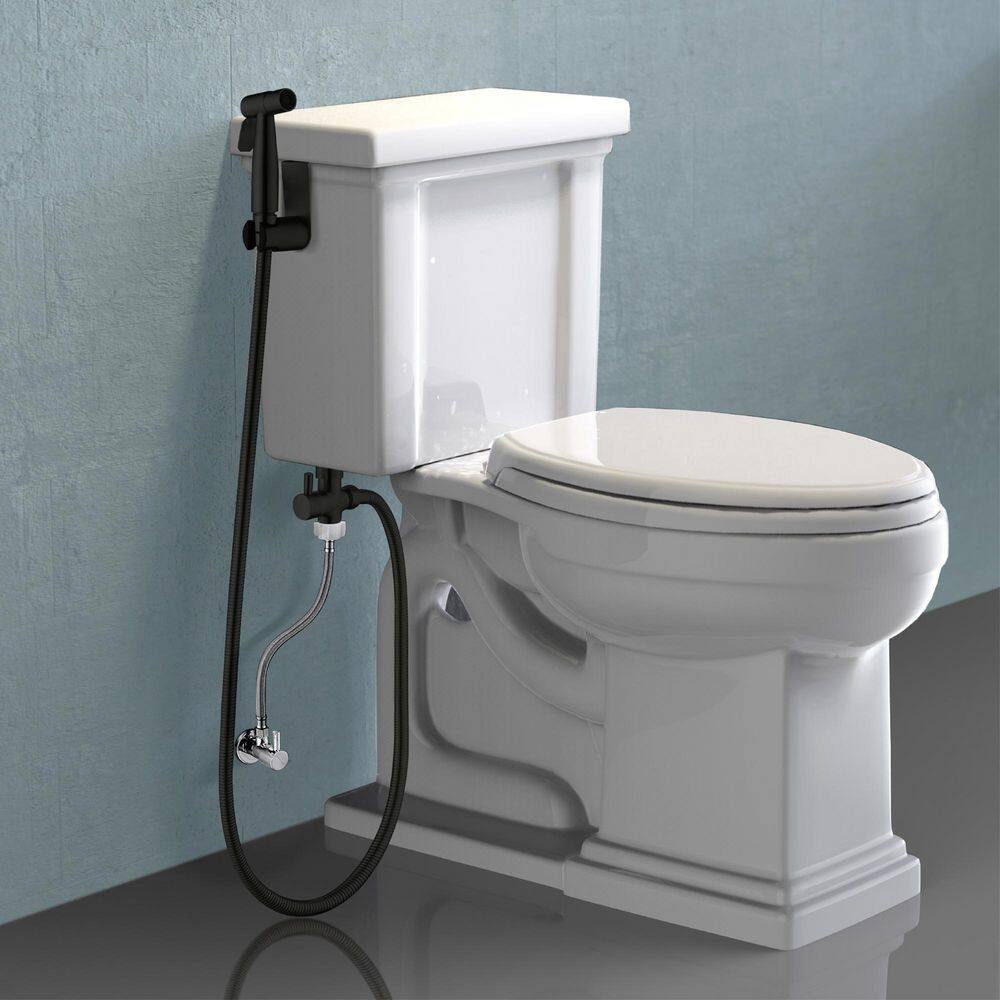 Miscool Novis Single-Handle Bidet Faucet with Bidet Sprayer and Flexible Bidet Hose in Matte Black BDSMDHD10Y029B