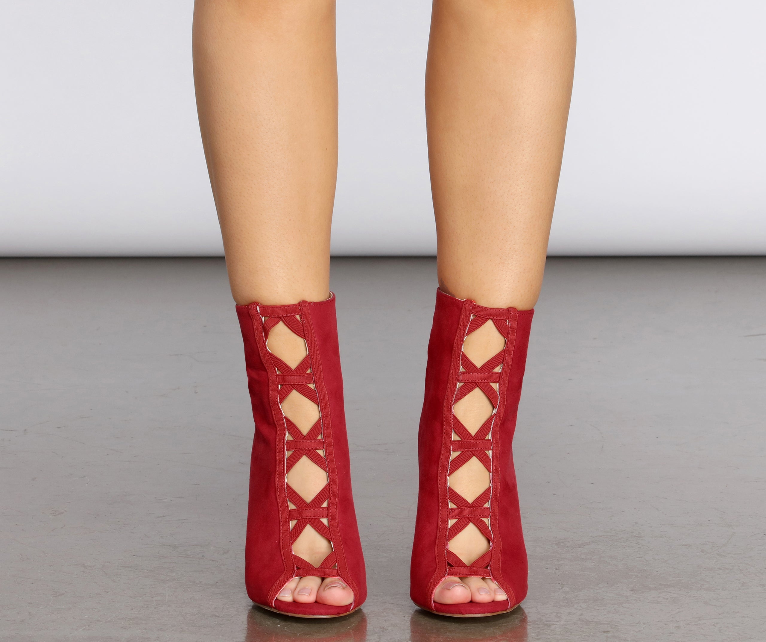 Rich State Of Mind Peep Toe Stiletto Booties