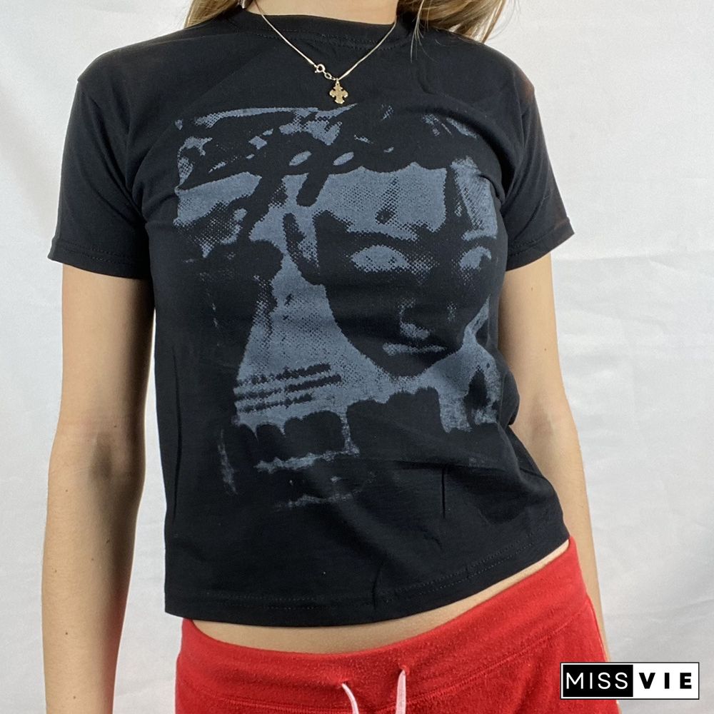 Face Abstract Print T-Shirt