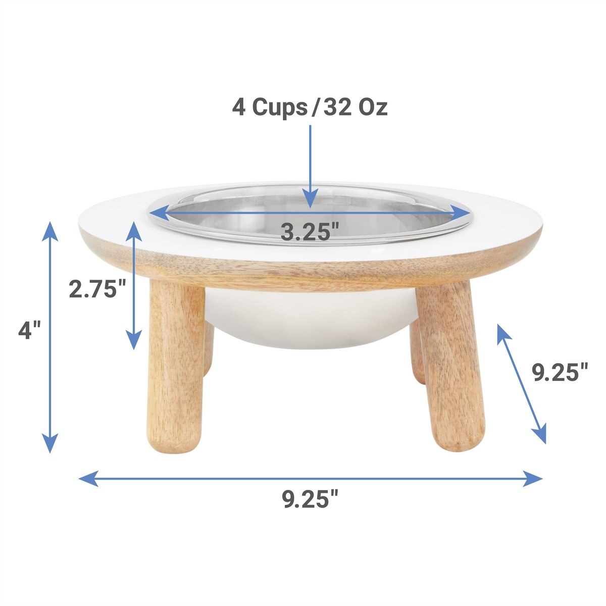 Frisco Premium Round Shape Elevated Single Dog and Cat Bowl