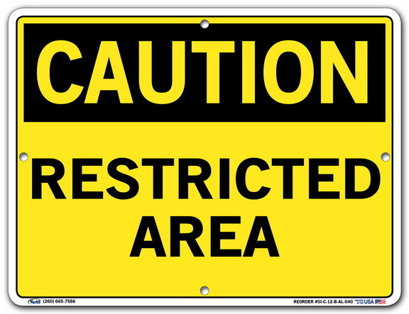 Vestil  SI C 12 B AL 040 sign caution 12 12.5x9.5 ...