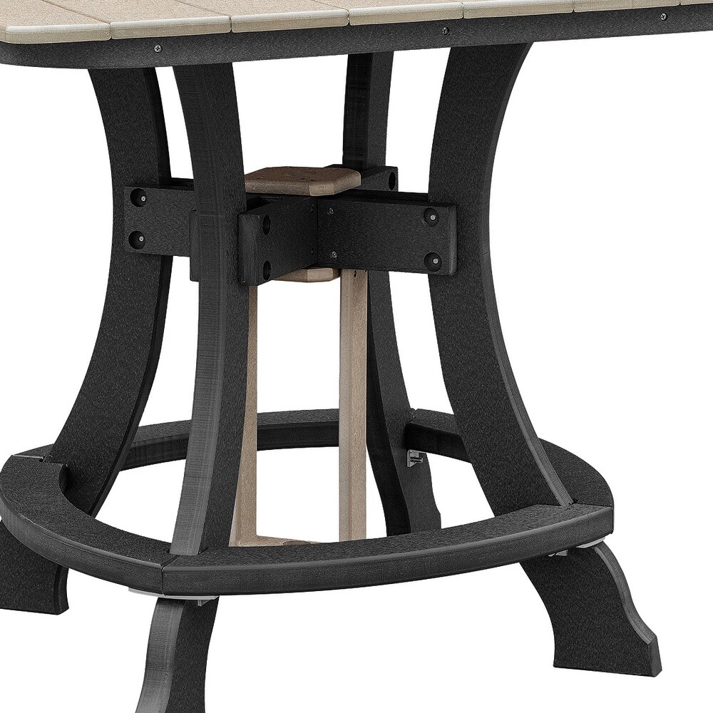 OS Home and Office Model Counter Height Square Table in Weatherwood with Black Base