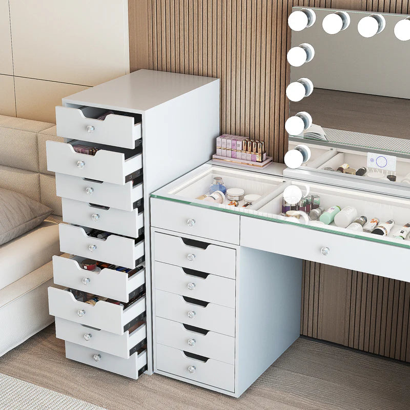 9-Drawer Makeup Vanity Storage Unit  VNT-9DRAWER-WHT