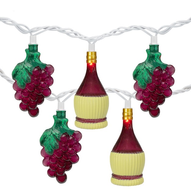 Northlight 10 count Grape And Wine Bottle Novelty String Christmas Light Set 7 5ft White Wire