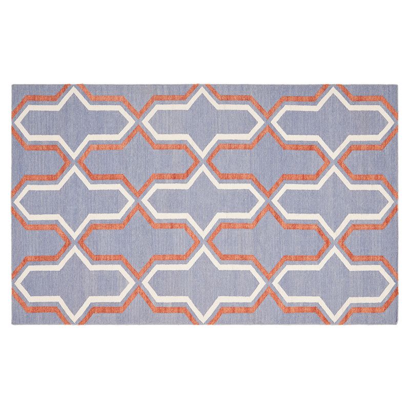 Safavieh Dhurries Flattened Quatrefoil Handwoven Flatweave Wool Rug