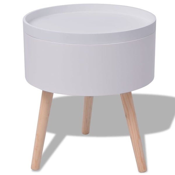 Side Table with Serving Tray Round 15.6