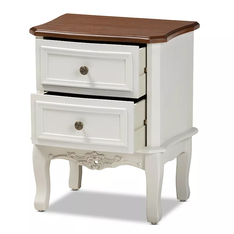 Baxton Studio Darlene White Nightstand