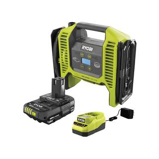 RYOBI ONE+ 18V Cordless Dual Function Portable InflatorDeflator with 1.5 Ah Battery and 18V Charger P747KN