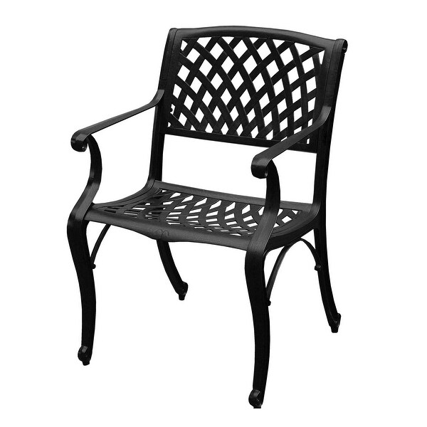 Modern Outdoor Mesh Lattice Aluminum 95in Large Rectangular Patio Dining Set with Eight Arm Chairs