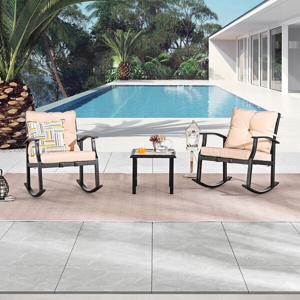 Y23 Patio Festival Outdoor Metal Seating Group with Cushions - Overstock - 37099228