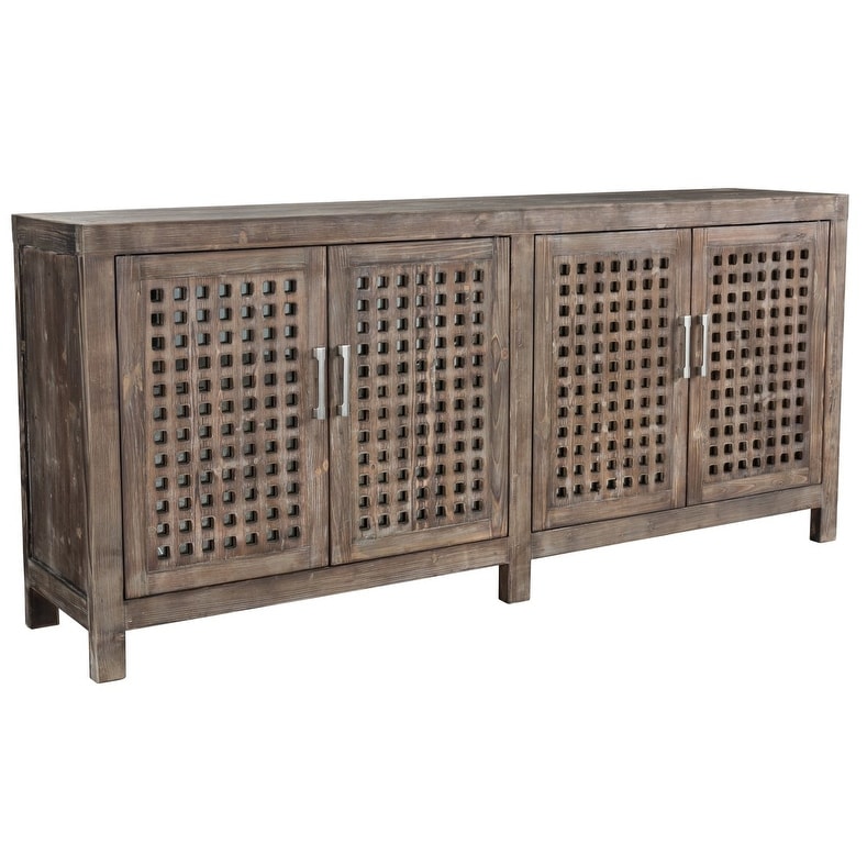 Prado 4 Door Reclaimed Pine Sideboard Buffet by Kosas Home   80Wx18Dx36H