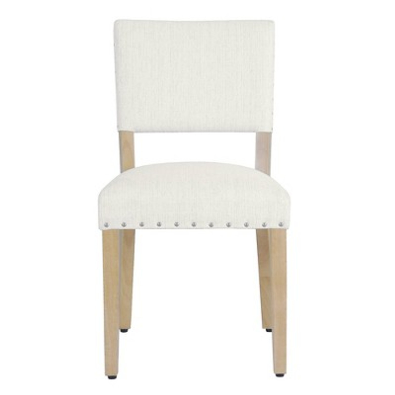 Set of 2 Stripe Dining Chairs Cream Woven - HomePop