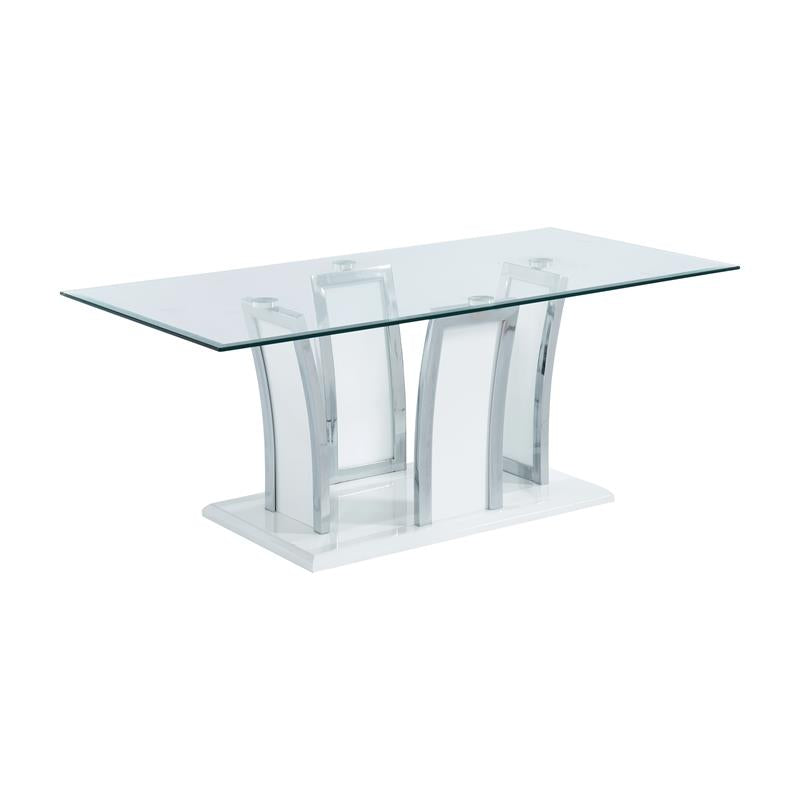 Bowery Hill Modern Metal Coffee Table in Glossy White