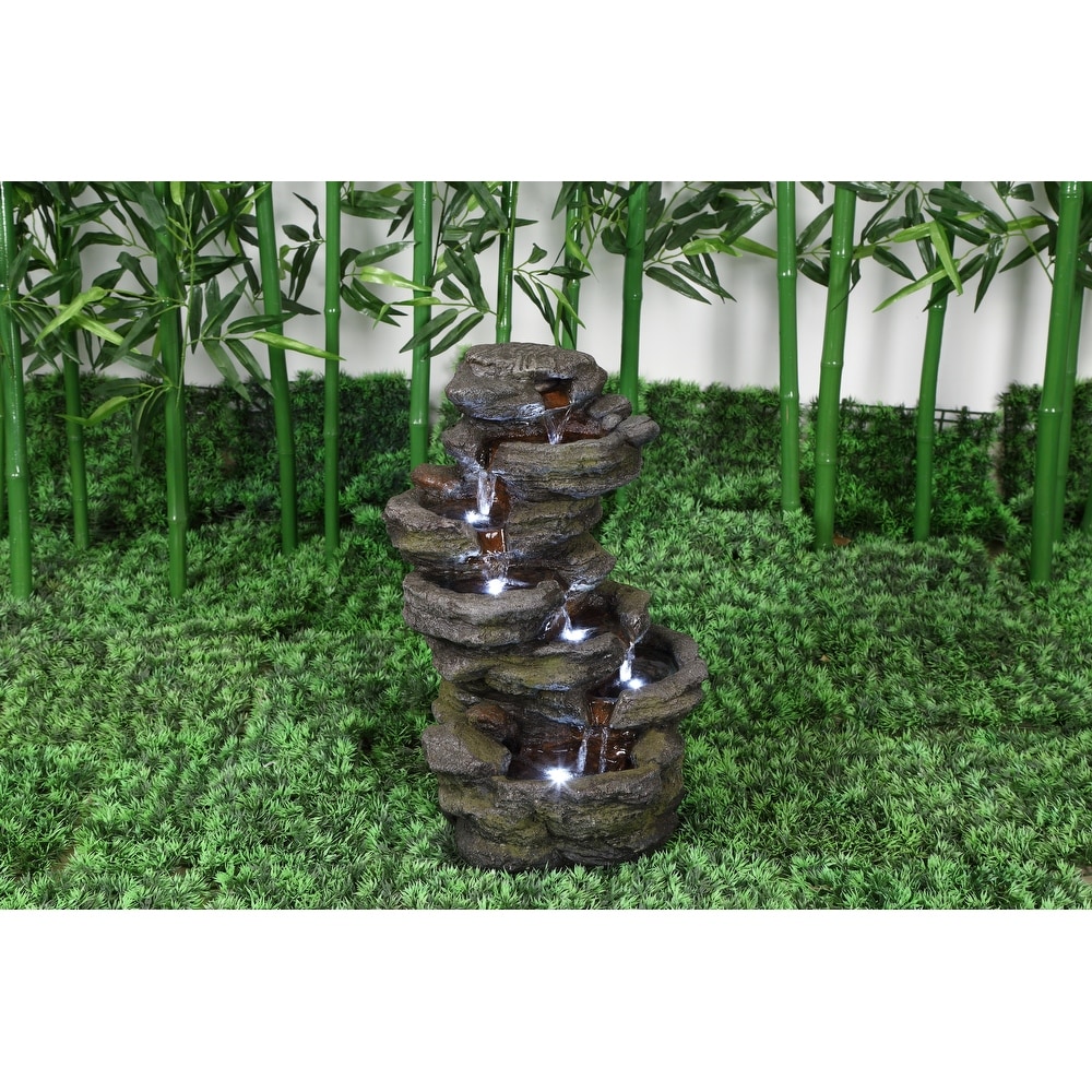 Multi Level Rock Fountain With LED