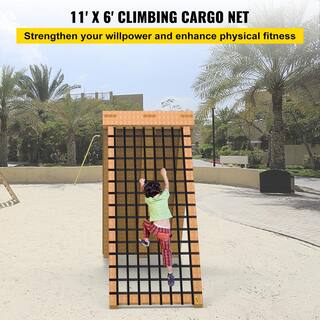 VEVOR Climbing Cargo Net 11 ft. x 6 ft. Playground Climbing Net Polyester Material Large Military Climbing Cargo Net PPWHSBDDW11X6RAYZV0