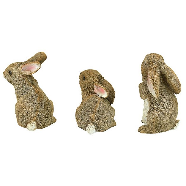 Design Toscano The Bunny Den Garden Rabbit Statues Set Of 3 Brown