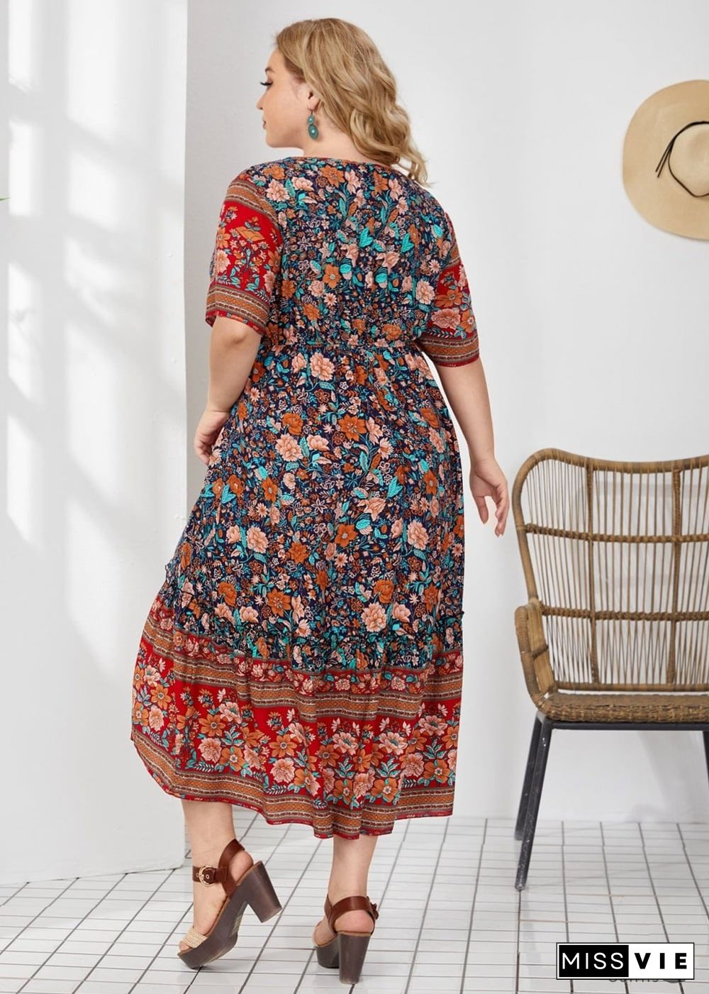 Boho Plus Size Pepper Maxi Dress For Women