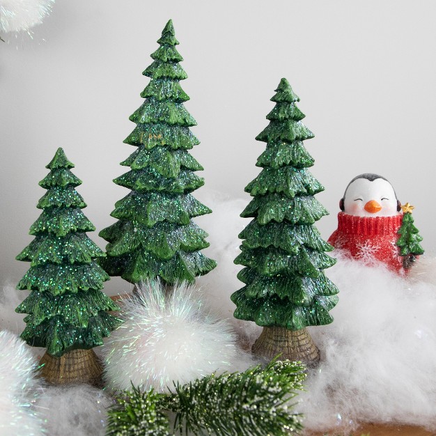 Green Glittered Tree Christmas Decoration