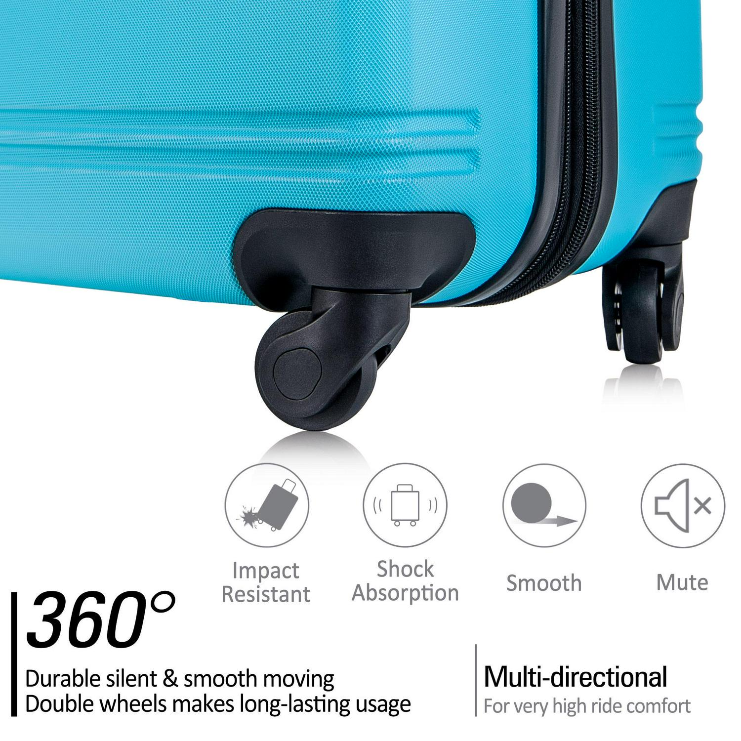 3 Pcs Luggage Set Expandable Hardside Lightweight Spinner Suitcase with TSA Lock [Upgraded Version]，Sky Blue