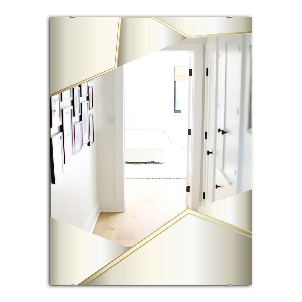 Designart 'Capital Gold Sleek 13' Glam Mirror   Modern Vanity Printed Mirror