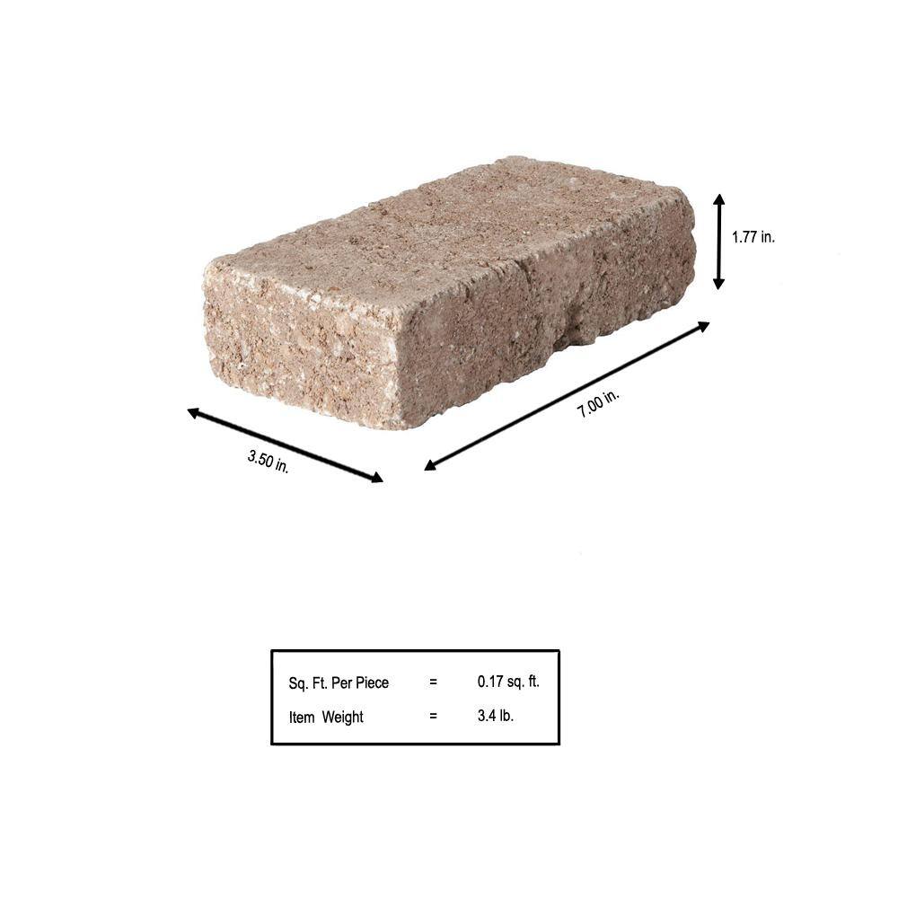 Pavestone RumbleStone Mini 7 in. x 3.5 in. x 1.75 in. Cafe Concrete Paver 91369