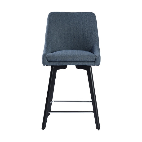 Counter Height Bar Stools with Back and Footrest， Fabric