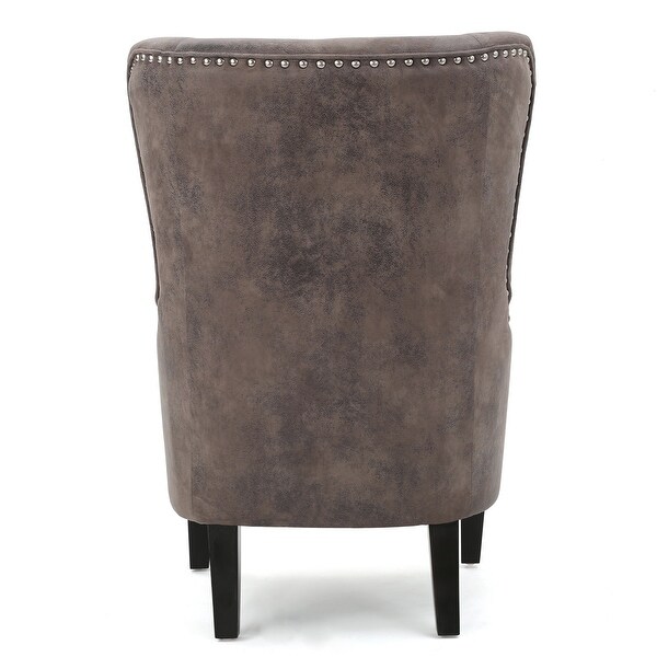 Lorenzo Microfiber Wingback Club Chair by Christopher Knight Home