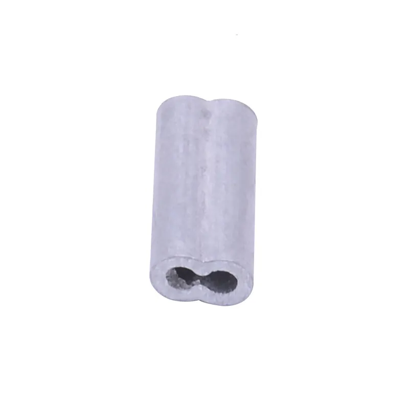 Easily assembled double barrel aluminum cable sleeve crimp fit for 2.5mm wire