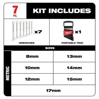 MW SAE and Metric Combination Wrench Mechanics Tool Set (14-Piece) 48-22-9407-48-22-9507