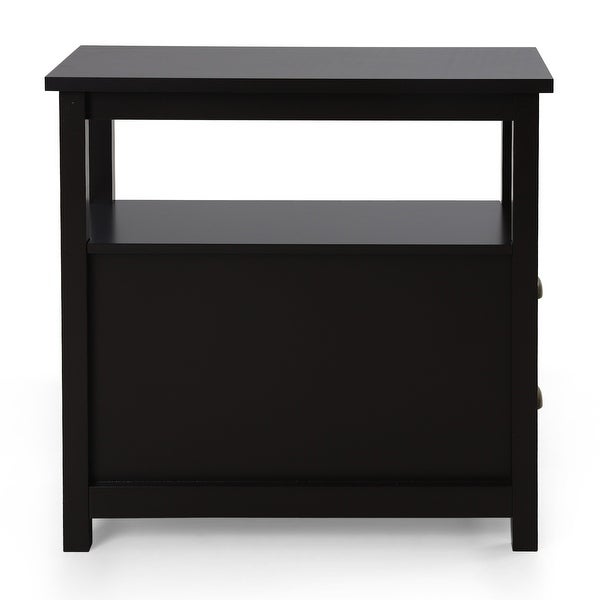 Sophia and William End Table with 2 Storage Drawers and Open Shelf