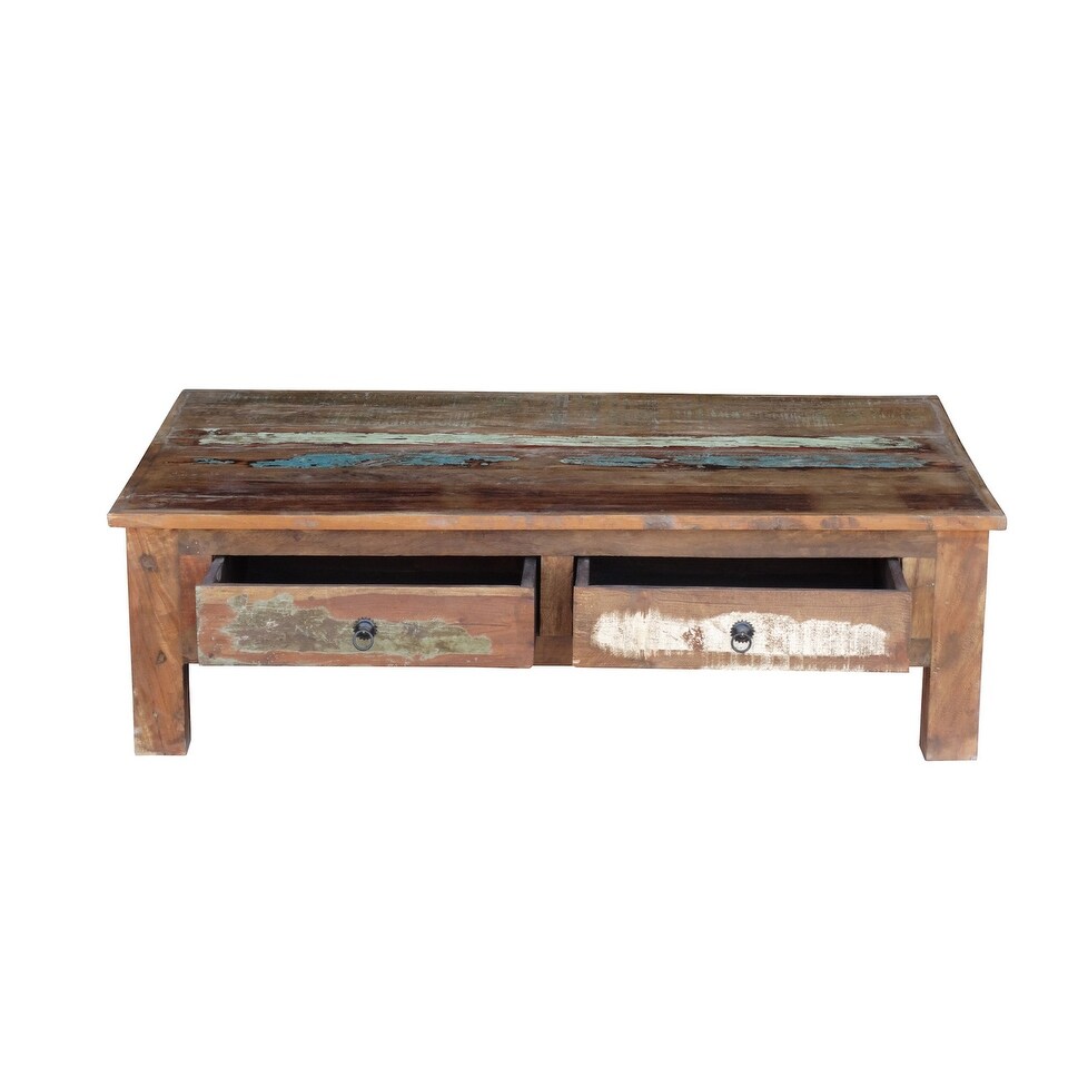 Handmade Old Reclaimed Wood Coffee Table (India)