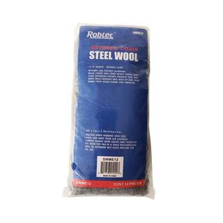 Robtec Grade #0 Medium Fine Steel Wool Pads (12-Pack) SWME12