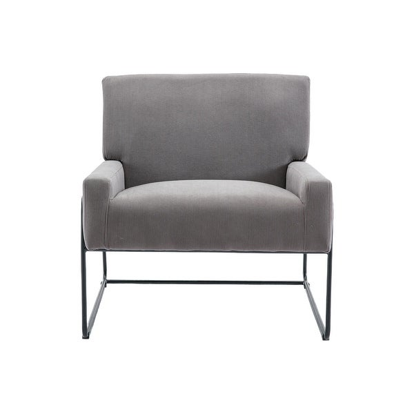 Modern Industrial Slant Armchair with Metal Frame