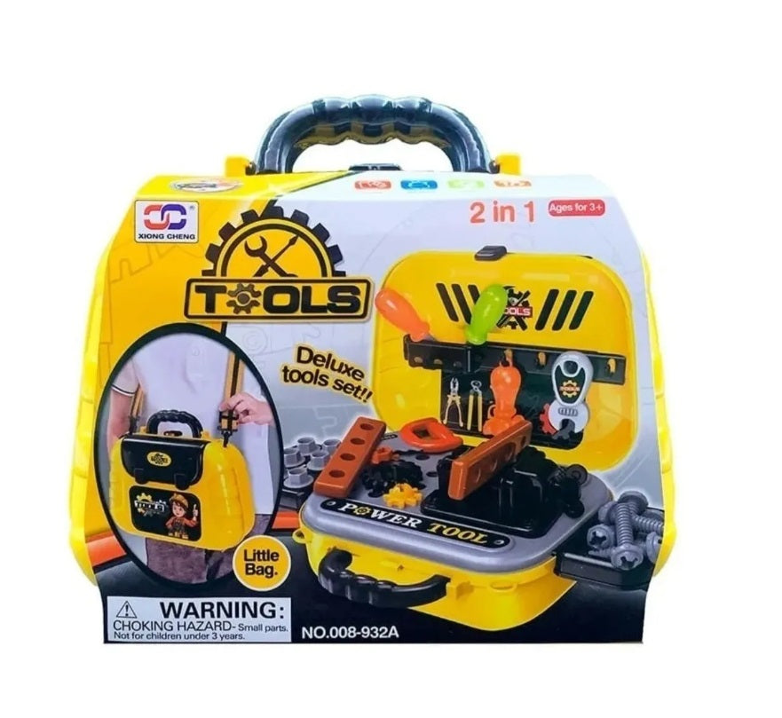 Kids Tool Set for Boys pretend Play， Carpenter， Repair Tool with Yellow Box， 29 pcs. Toys for +3 Year Old.