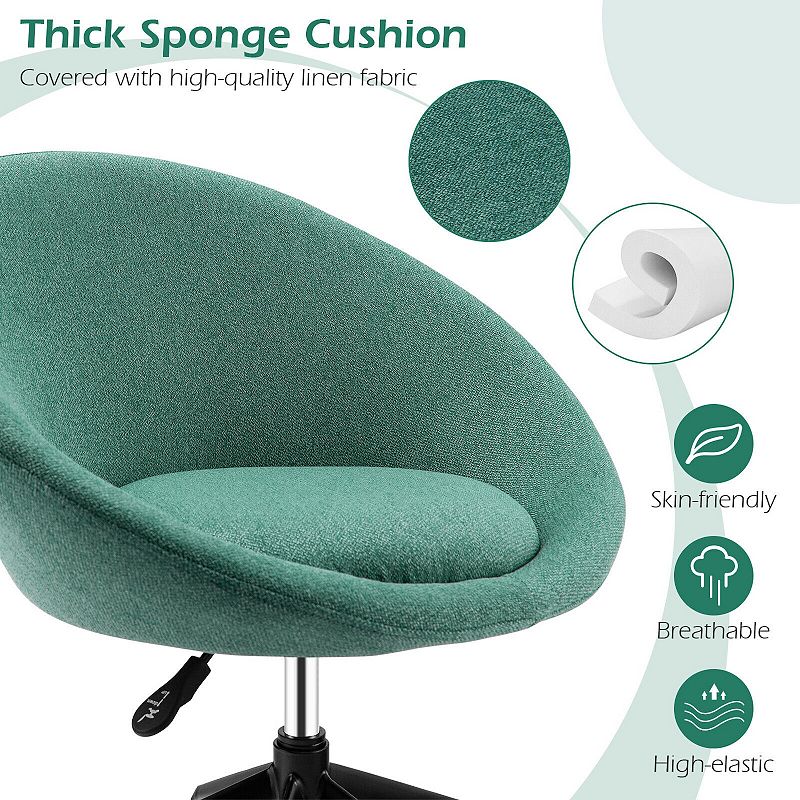 Adjustable Swivel Accent Chair Vanity Chair with Round Back