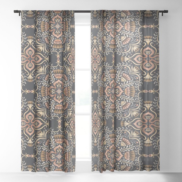 Pimlada Phuapradit Kaasni Gray Single Panel Sheer Window Curtain Deny Designs