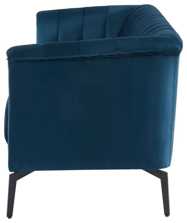 Vanna Modern Blue Fabric Sofa   Midcentury   Sofas   by V.S.D Furniture  Houzz